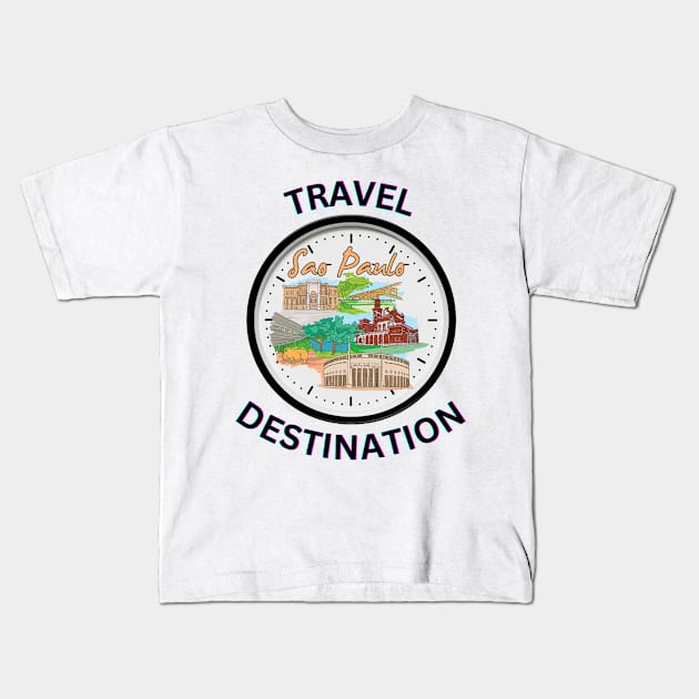 Travel To Sao Paulo Kids T-Shirt by Voxen X